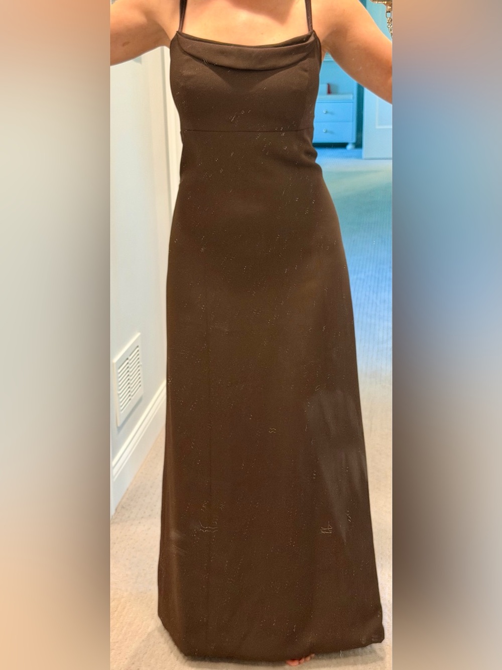 Vintage Vera Wang Dark Brown Formal Floor Length Gown - size 6